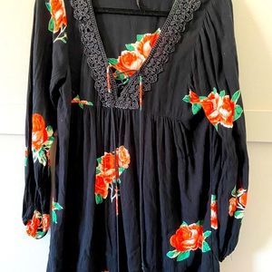 Boho Floral Peasant top